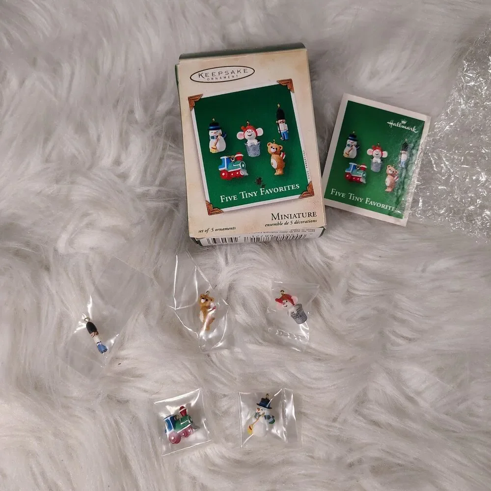 Vintage Hallmark 2002 Miniature “Five Tiny Favorites” Ornaments